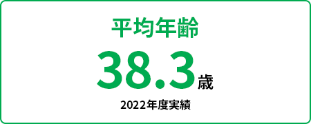 平均年齢：38.3歳（2022年度実績）